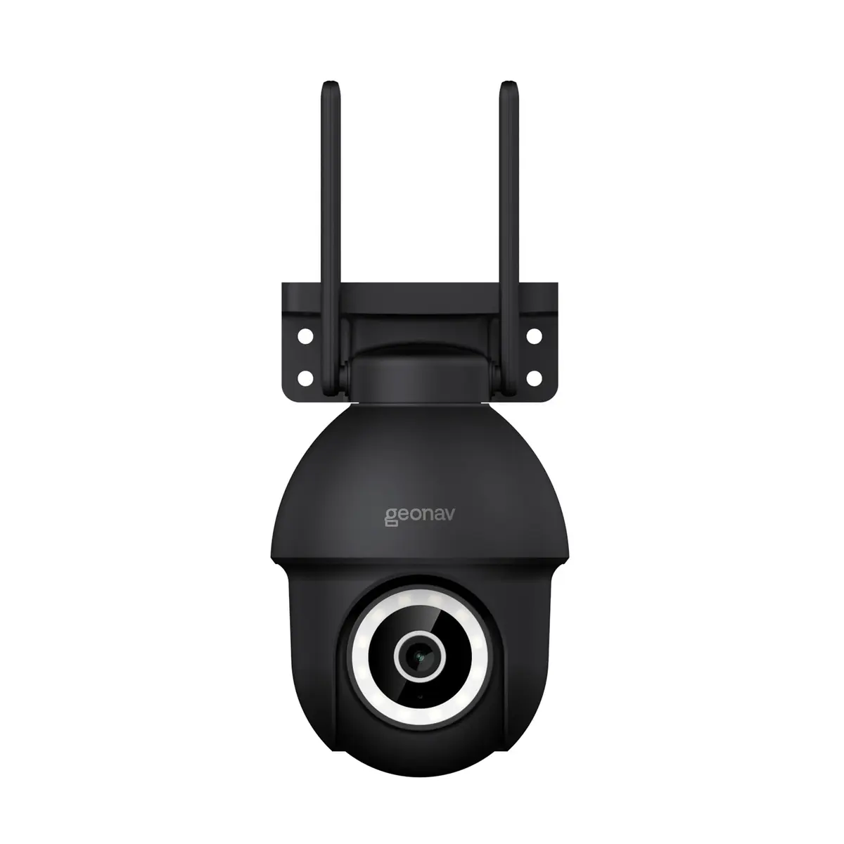 Hi by Geonav Câmera Externa Inteligente PTZ, 3k, 4MP, Wi-Fi, Sensor Movimento, Áudio bidirecional, Luz e visão noturnas, Alerta sonoro, Compatível com Alexa e Google Assistente, HISCPT02BK, Preto