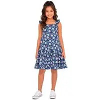 Infantil - Vestido Surf das Flores Cobalto Alphabeto