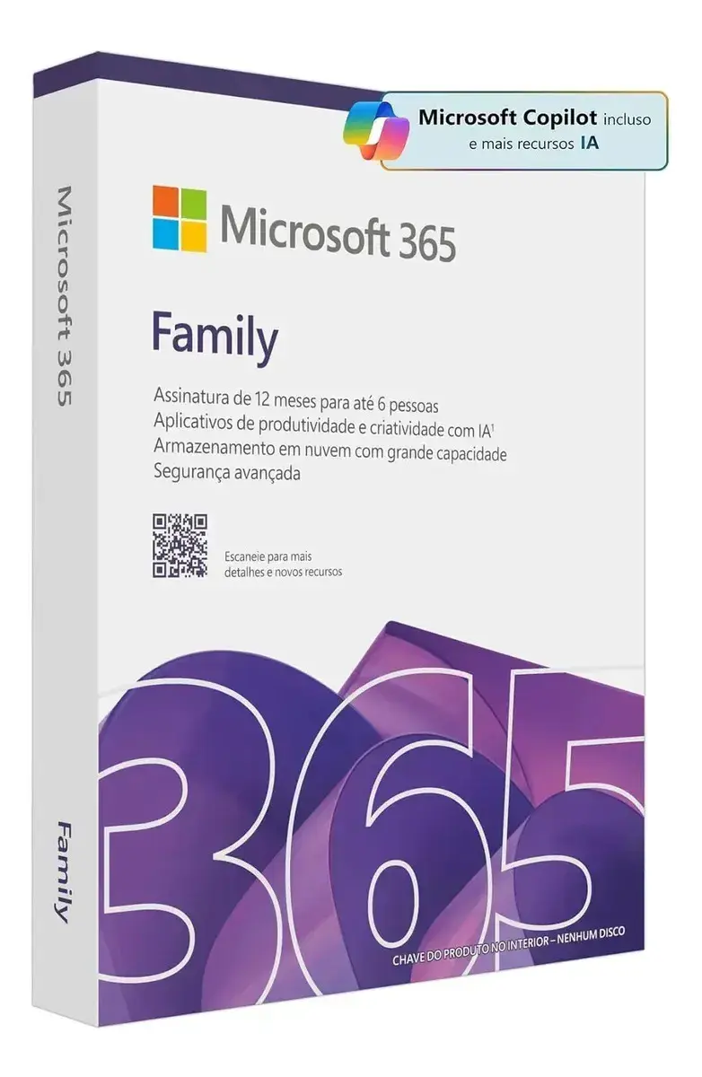 Microsoft Office 365 Family Licença de 12 Meses Físico 2026 Para 6 Pessoas - 1