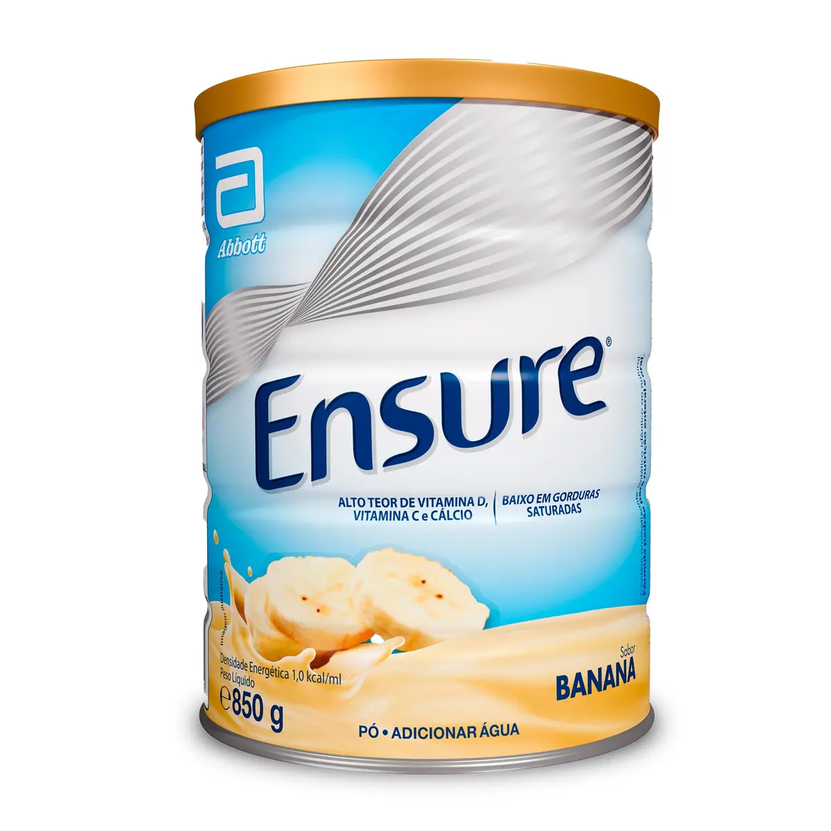 ENSURE Suplemento Nutricional Completo com 28 Vitaminas e Minerais, Proteínas, Sem Glúten, Pó 850g, Banana
