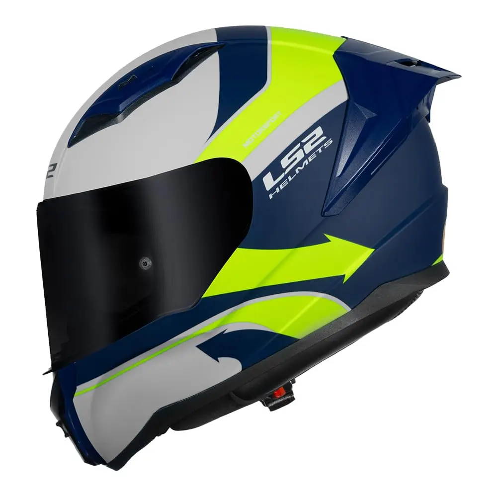 Capacete LS2 FF810 Vigo Vision Branco Azul e Amarelo Tamanho:60 - 1