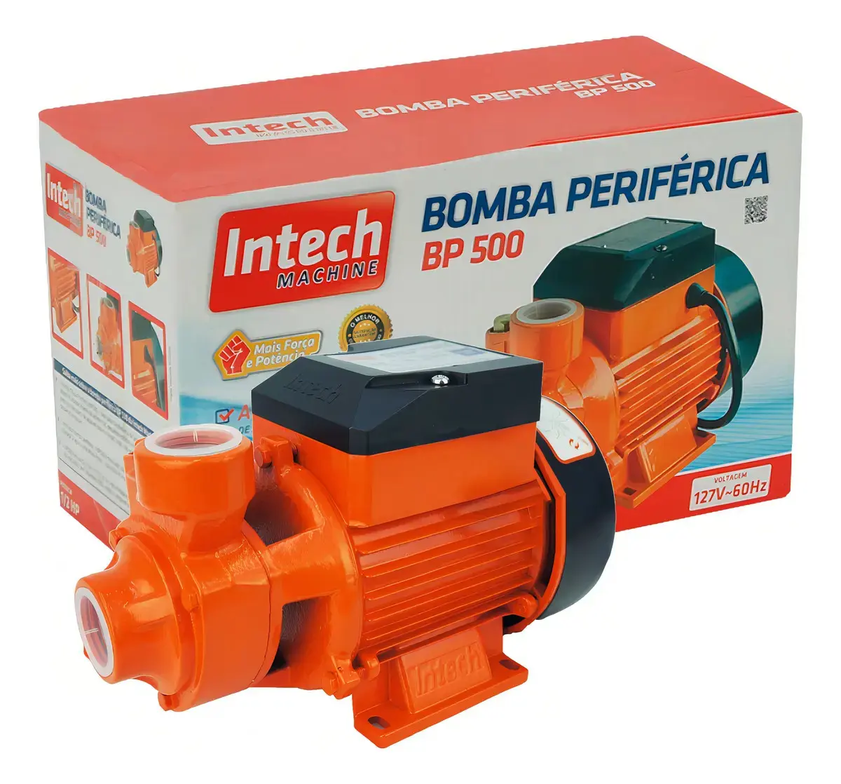 Bomba D´água Periférica 1/2 Hp Bp500 Intech Machine Cor Laranja Frequência 60 Hz