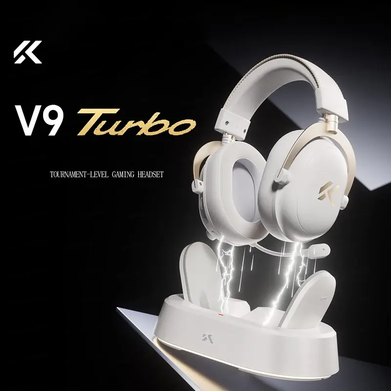Mchoose v9 turbo carregamento sem fio gaming headset over-ear quatro modos com microfone profissional esports fones de ouvido - 1
