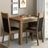 Conjunto Sala de Jantar Madesa Lola Mesa Tampo de Madeira com 2 Cadeiras - Marrom - 1