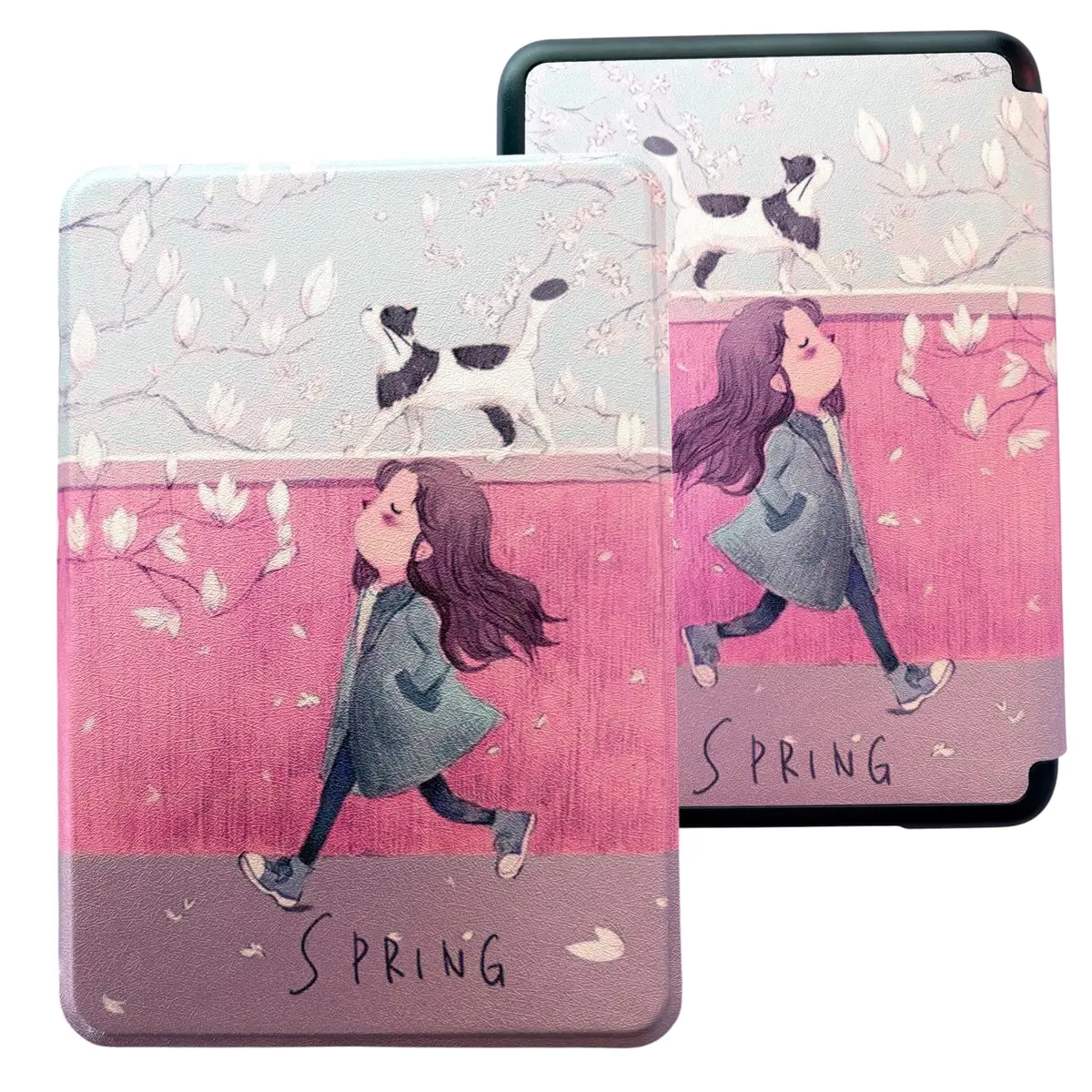 Capa Kindle Paperwhite 10ª PQ94WIF - NÃO serve Kindle 10ª Básico Menina e Gato