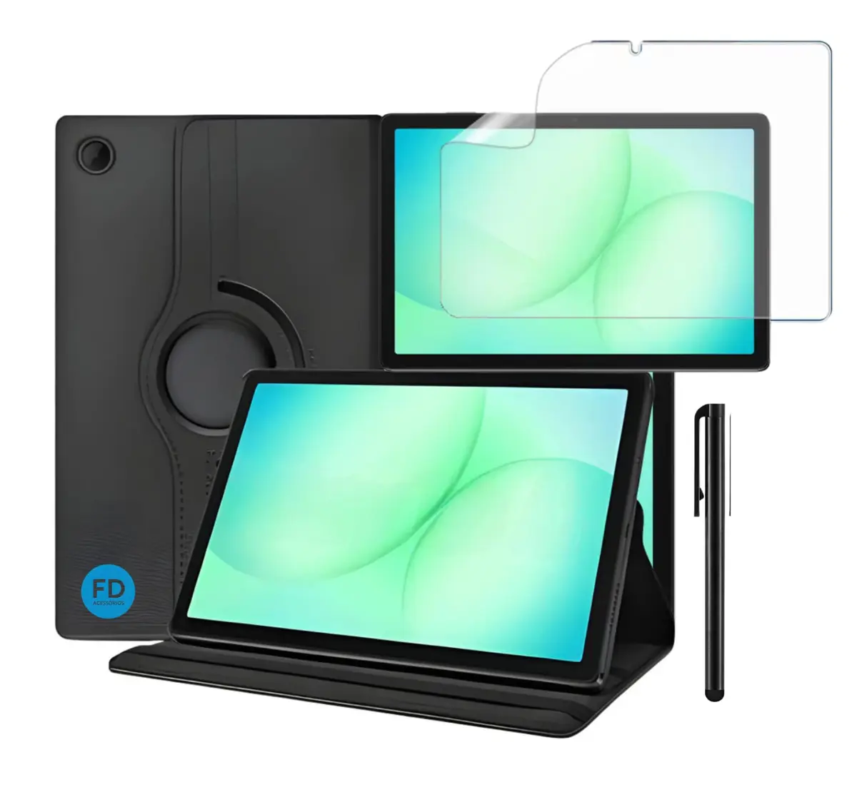 Capa para Galaxy Tab A11 Plus Giratória + Película Paperlike + Caneta - FD Acessórios - 1