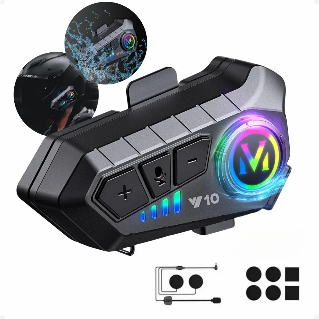 Fone De Ouvido Para Capacete Sem Fio Bluetooth Rgb