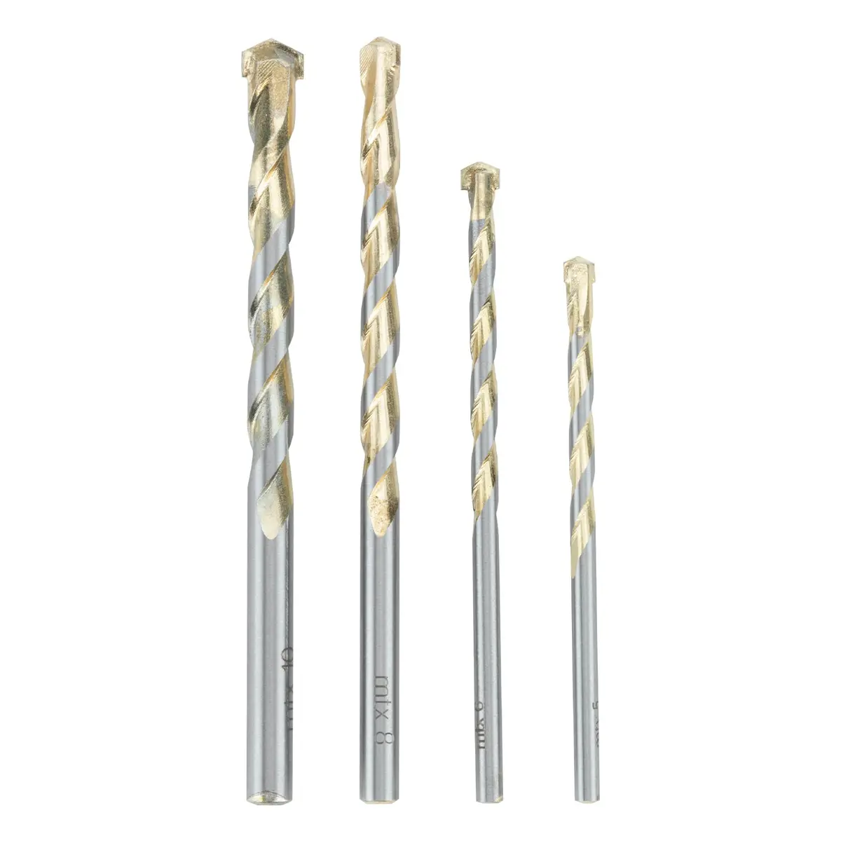 MTX Jogo de Brocas para Concreto Golden Line, 4 Peças (5-6-8-10mm), Liga Dura VK8, Perfuração com Impacto - Para Concreto e Tijolo - 1