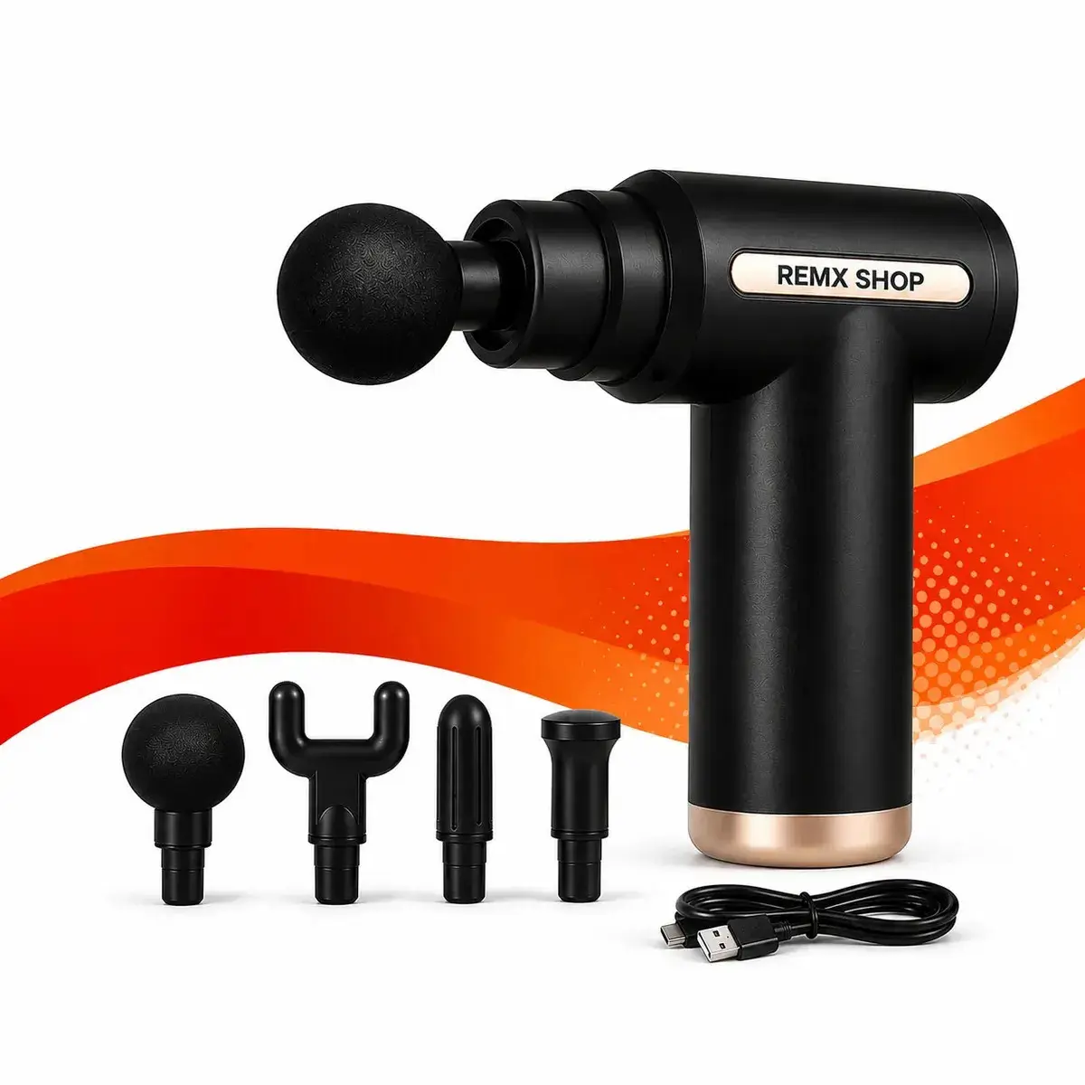 Massageador Pistola Elétrica Profissional Muscular Portátil Aparelho Fisioterapia Liberação Corporal 6 Velocidades 4 Cabeças Recuperação Muscular Alivio Relaxamento - Remx Shop thumbnail 6