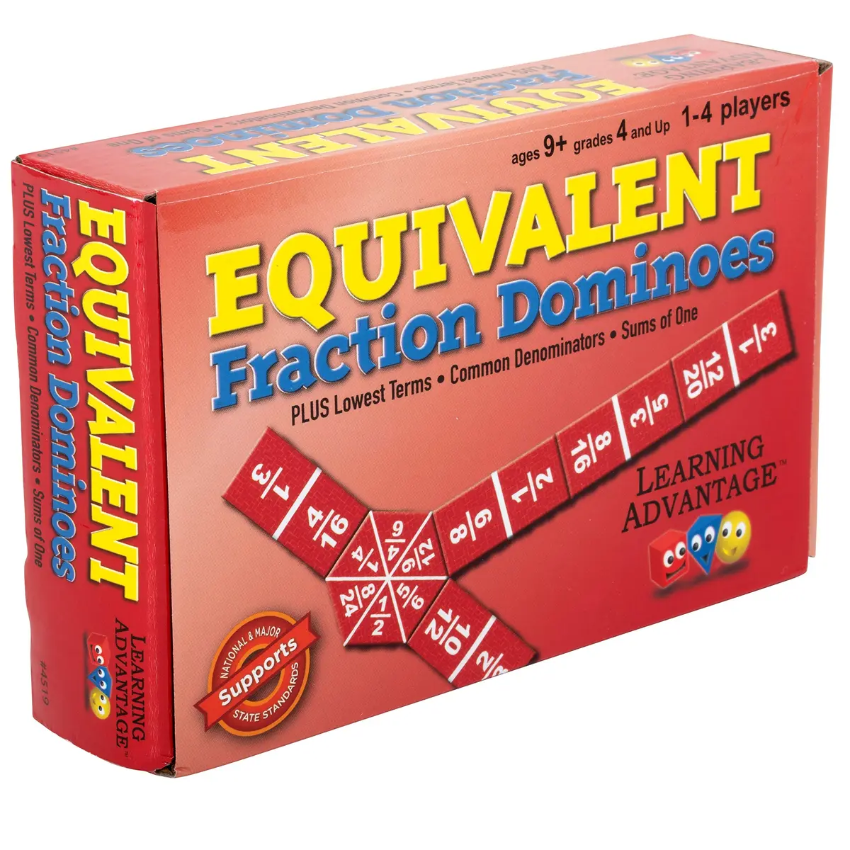 LEARNING ADVANTAGE Dominó de fração equivalente - Jogos de matemática para crianças - Teach Fractions - Aprendizagem em casa - 1