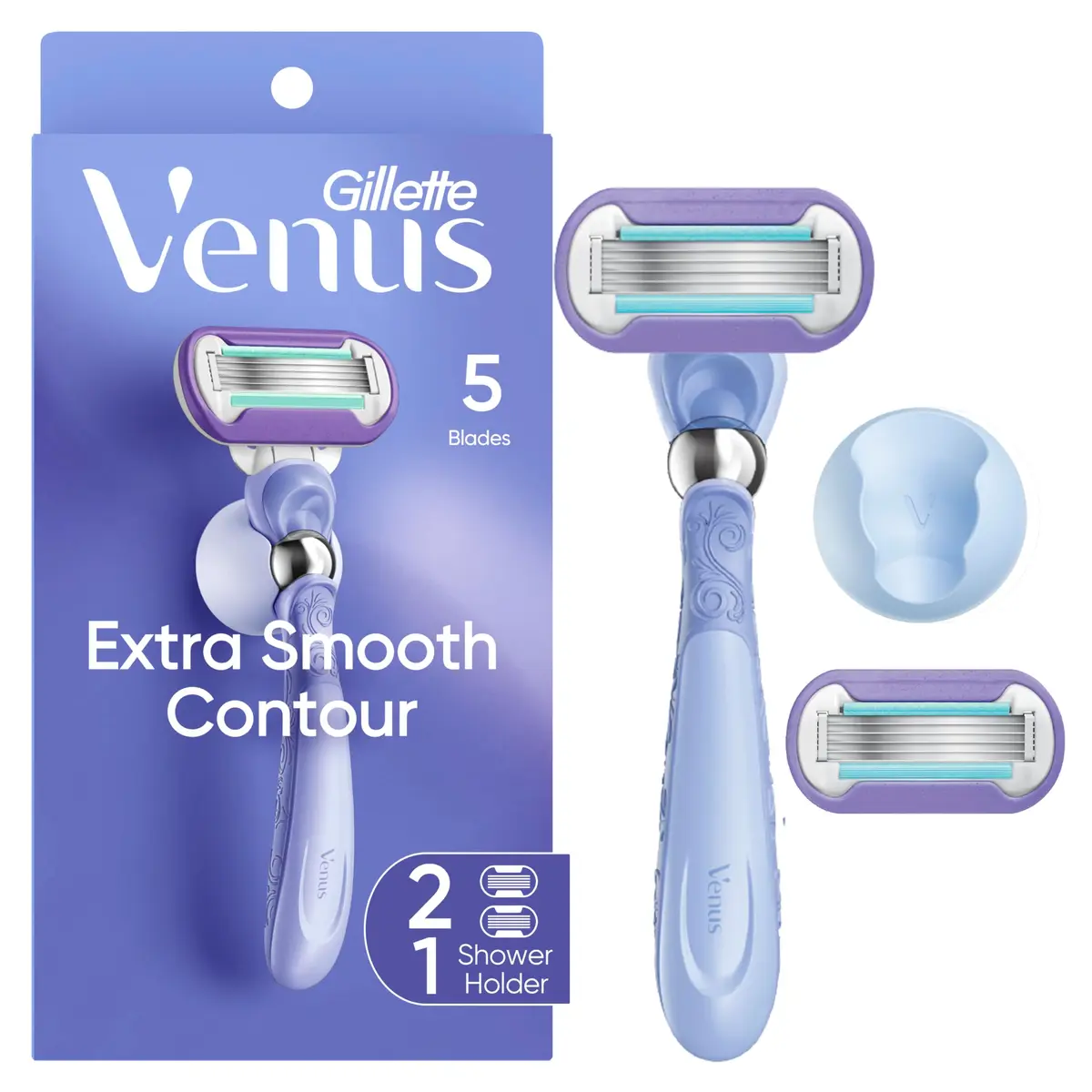 Gillette Venus Cabo de barbear feminino Deluxe Smooth Swirl + 2 refis de lâmina