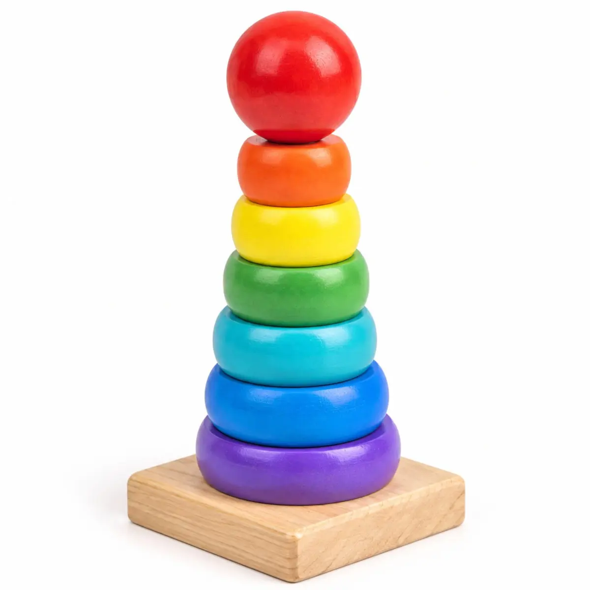 Brinquedo Educativo Torre Arco Íris Infantil Encaixe Empilha | Montessori, Pedagógico, Infantil, Bebês, 18 Meses, Coordenação Motora, Anéis Coloridos, Argolas, Jogo, Menina, Menino