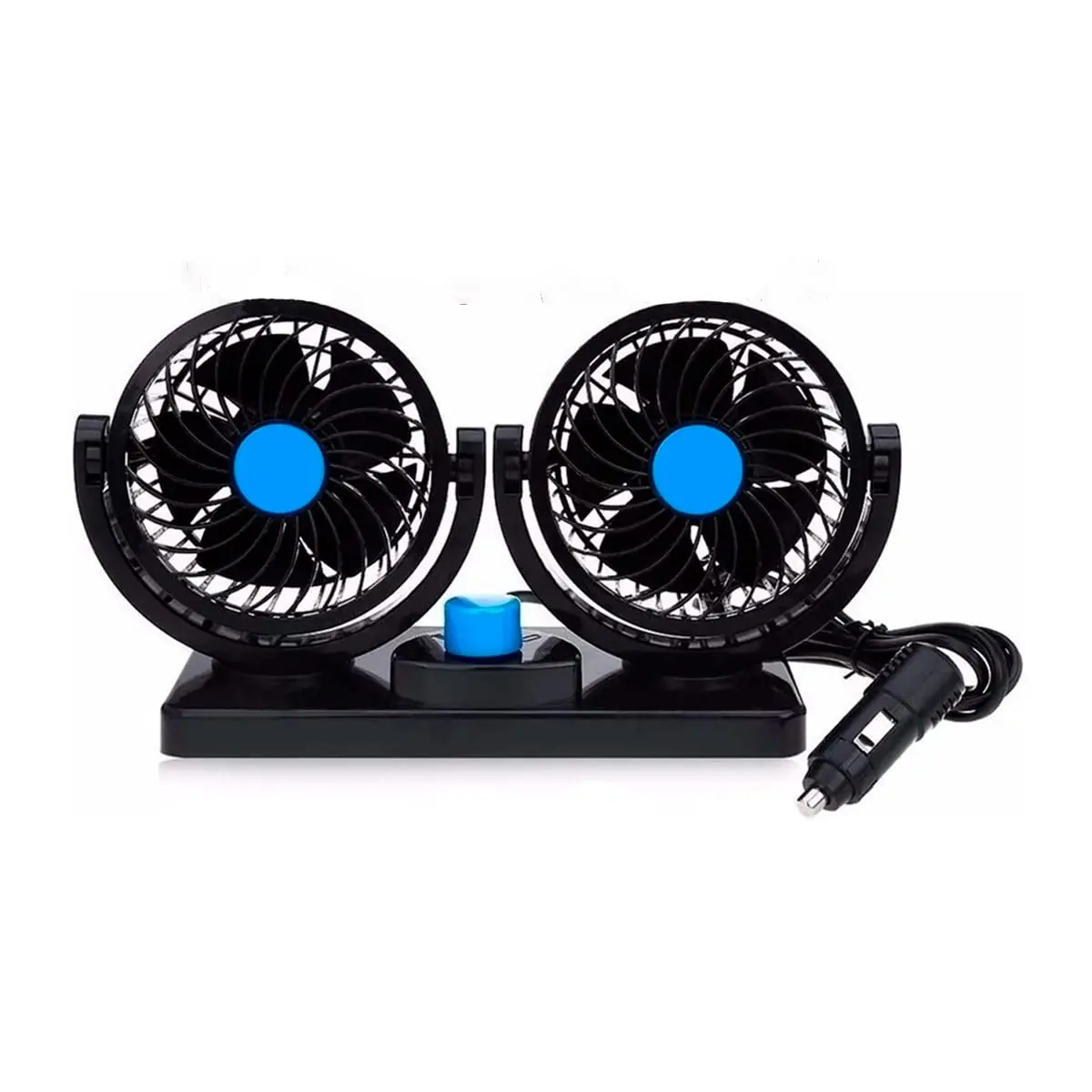 Ventilador Automotivo DUPLO 12V POTENTE Baixo Ruído Com Ajuste P/Carro Veículo Caminhão Ajustável PREMIUM ONYK - 1