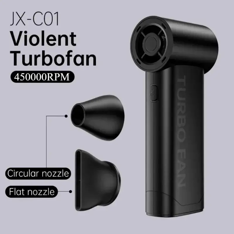 450000rpm handheld mini turbo ventilador de ar elétrico poderoso grande vento secador de cabelo de alta velocidade turbo recarregável ventilador