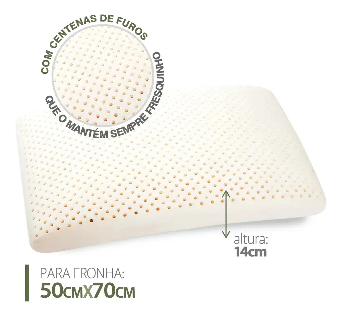 Travesseiro Real Látex 50x70x14cm - Duoflex Cor Branco - 1