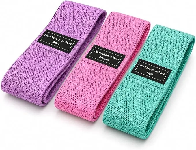Kit Faixas Elasticas Hip Band para Exercicio 3 Níveis de Intensidades | Fortalecimento de Membros Superiores e Inferiores, Fitness e Treino em Casa