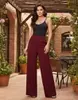 Calça Pantalona Wide Leg Linho Feminina - 1