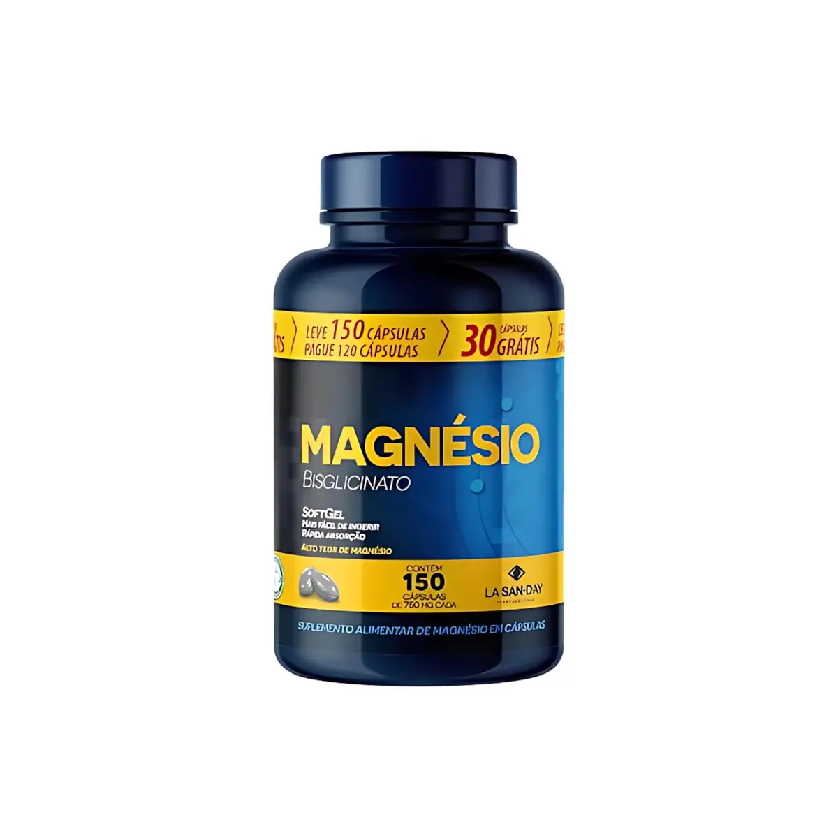 Magnésio Bisglicinato 750mg 150 Cáp - Ideal para Atletas e Atividade Física | Especialmente indicado para atletas ou pessoas com alta atividade física