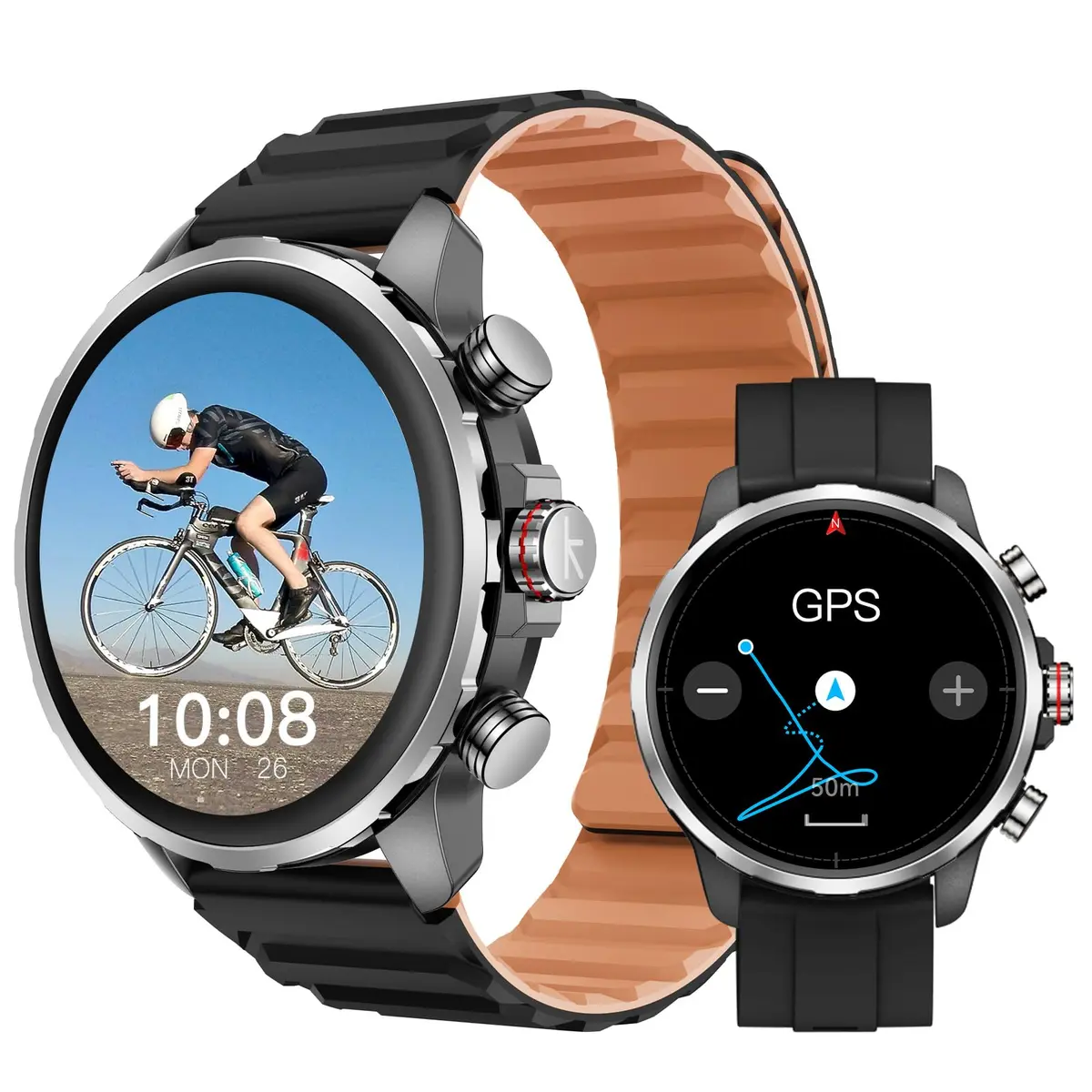 Smartwatch Kr 3 Preto, Tela AMOLED 1,5"