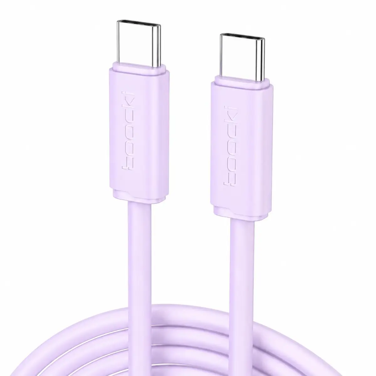 Cabo USB-C para USB-C 60W Carregamento Rápido e Dados 480Mbps 1m Roxo | Silicone macio, flexível e resistente ao toque; conector reversível; ótimo p/ celulares, tablets e acessórios no dia a dia