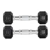 Par Halteres 1kg + 1kg Dumbbell Sextavado Emborrachado Pegada Cromada Gallant (GDb01F3B-Pt) - 1
