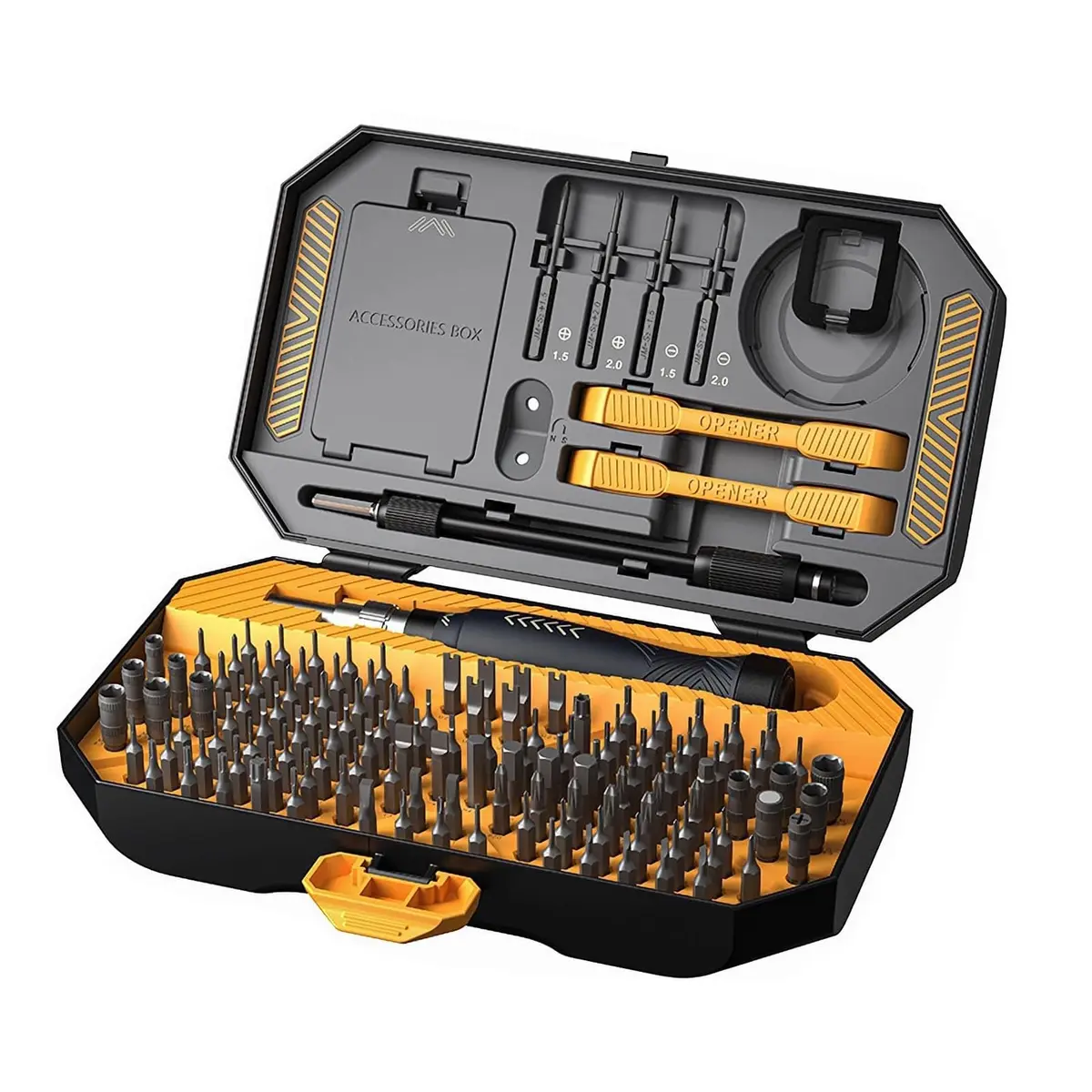 Conjunto de Chaves de Precisão 145 em 1, Incluindo Bolsa para Ferramentas de Reparo, Conjunto de Chaves de Fenda Magnéticas, Adequado para Reparo de Laptops, Celulares