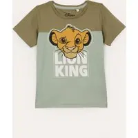 camiseta infantil de algodão simba com recorte manga curta verde - 1