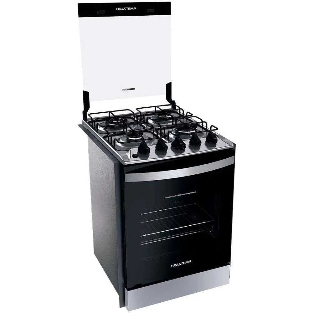 Fogão Brastemp 4 Bocas de embutir Inox com dupla chama e grades individuais - BYO4EBR Bivolt