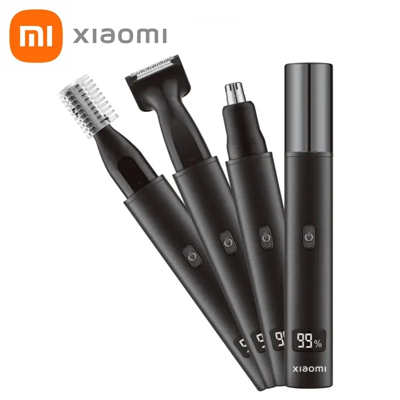 2025 xiaomi novo 3 em 1 elétrico recarregável nariz orelha aparador de pêlos para homens indolor costeletas sobrancelhas barba máquina de cortar cabelo barbeador