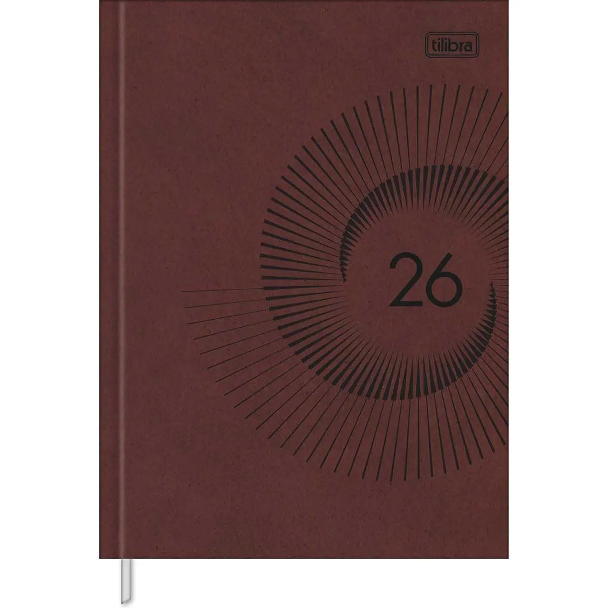 Tilibra - Agenda Executiva Costurada Diária 12,3 x 16,6 cm Prátika Master 2026 - Bordô - 1
