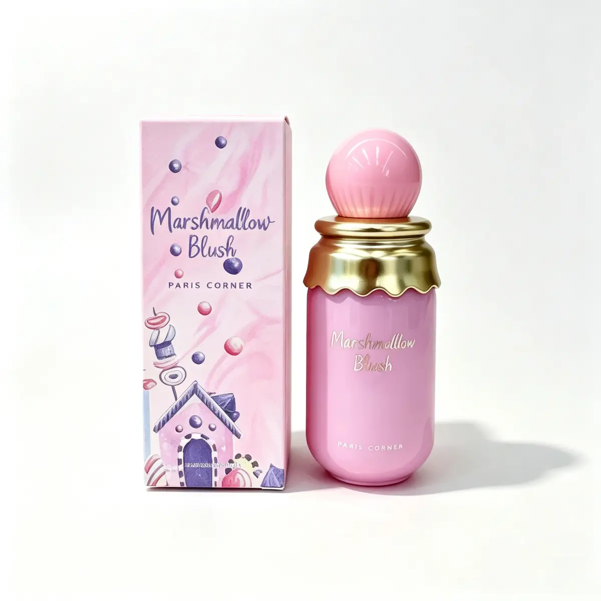 Perfume Paris Corner Marshmallow Blush 30ml EDP, Fragrância Gourmand Frutada Doce, Longa Duração para Presente