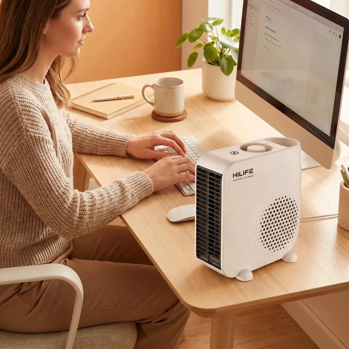 Aquecedor De Ar Elétrico Portátil Hilife Branco 1500w/2000w Branco thumbnail 6
