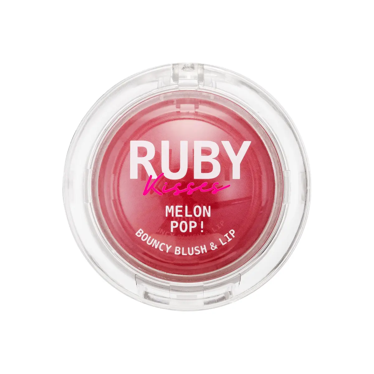 Ruby Kisses Blush e Lip Tint 2 em 1 Melon Pop Bouncy Rosy Pop, Textura Creme para Pó com Vitamina E, Vegano