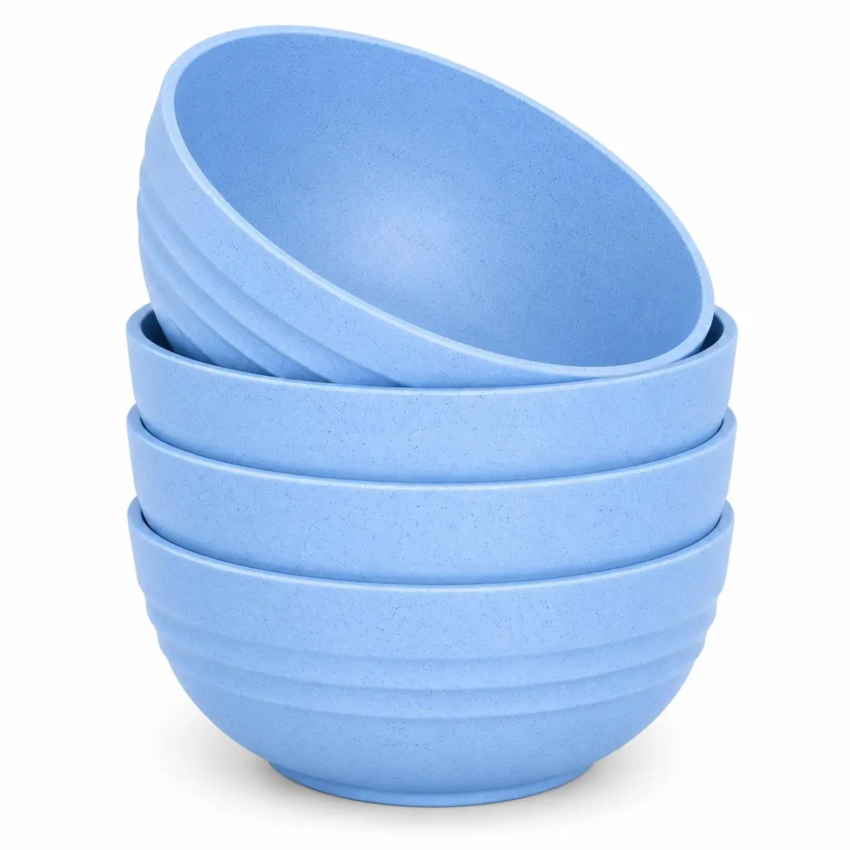 Kit 4 Tigelas Bowl Fibra de Trigo 12cm Micro-ondas Freezer Lava-Louças AZUL - 1