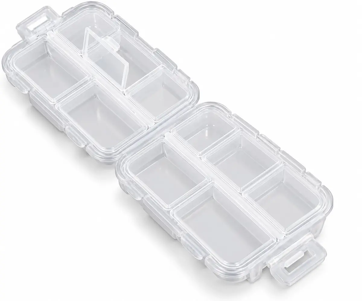 Estojo Porta Comprimido Capsula Medicamento Viagem Trabalho Caixinha Vitamina Academia Bolso Bolsa (Transparente)