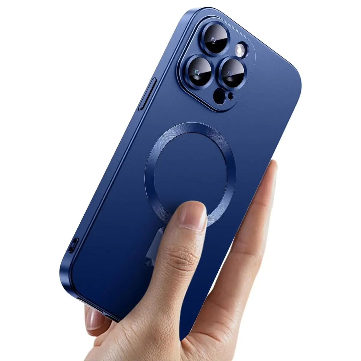 Capinha Capa Protetora Magnética Premium Fosca Anti Impacto Proteção de Câmera Compatível com iPhone (Azul, iPhone 15 Pro) - 1