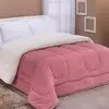 Edredom Casal Queen Coberdrom Sherpa Com Tecido 200 Fios Cor Rose - 1