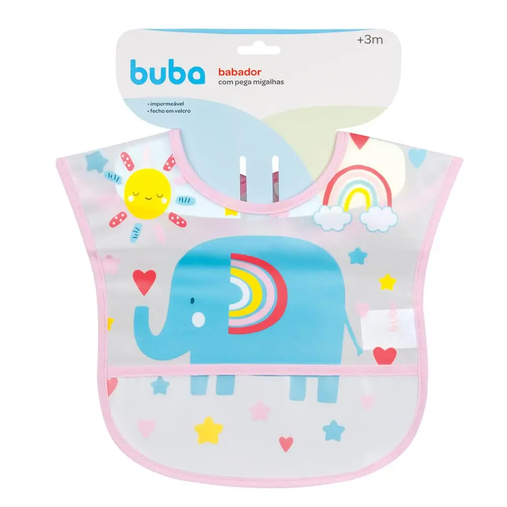 Babador com Bolso Buba, Arco-Íris Colorido