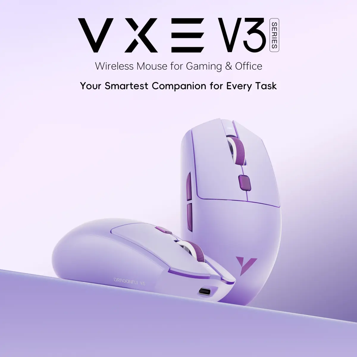 Mouse Gamer Bluetooth ATK VXE Dragonfly V3 PRO PAW3395SE 2.4G Sem Fio para E-sports Recarregável Leve Ergonômico