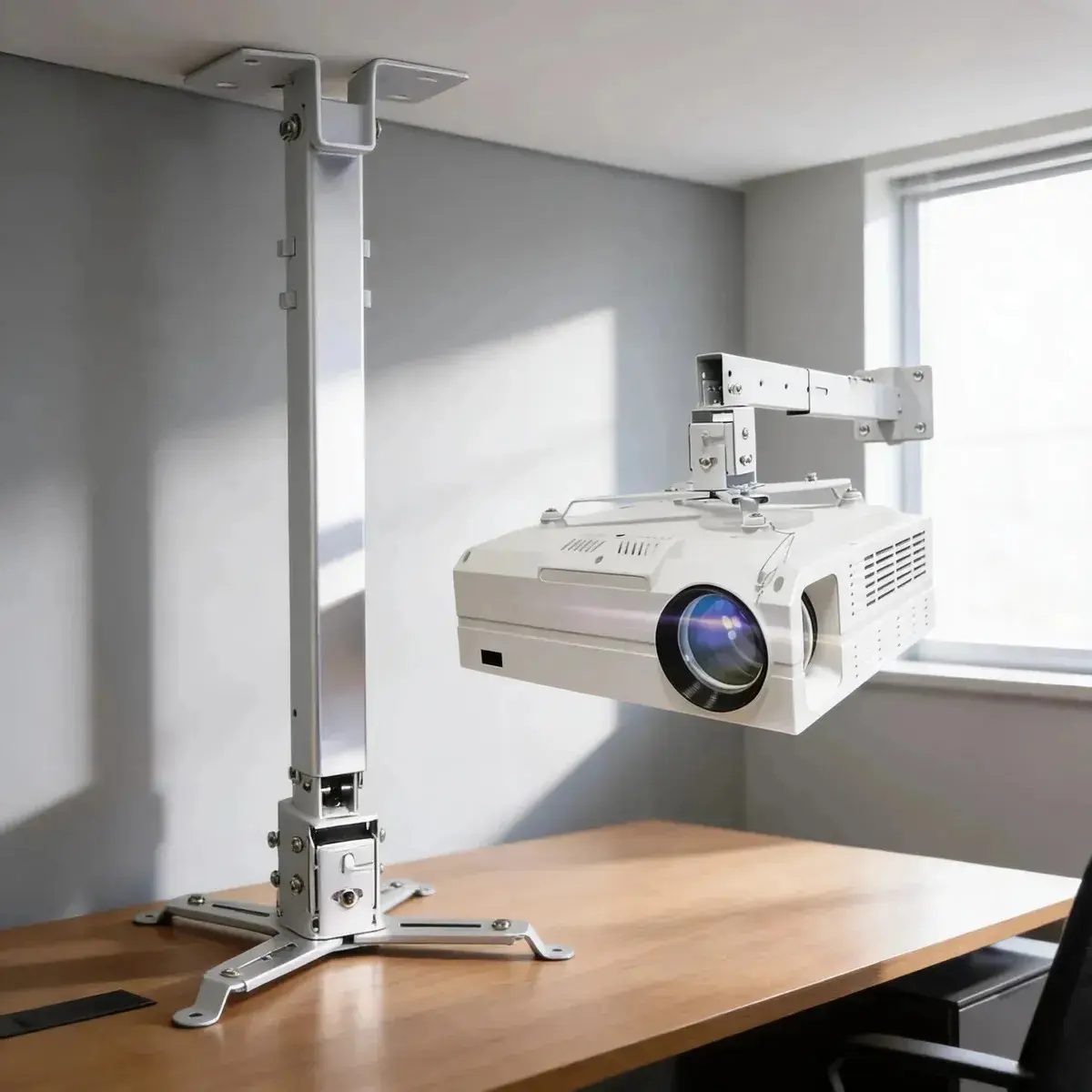 Suporte Projetor De Teto Parede Datashow Universal Regulável Cor Branco Nohara