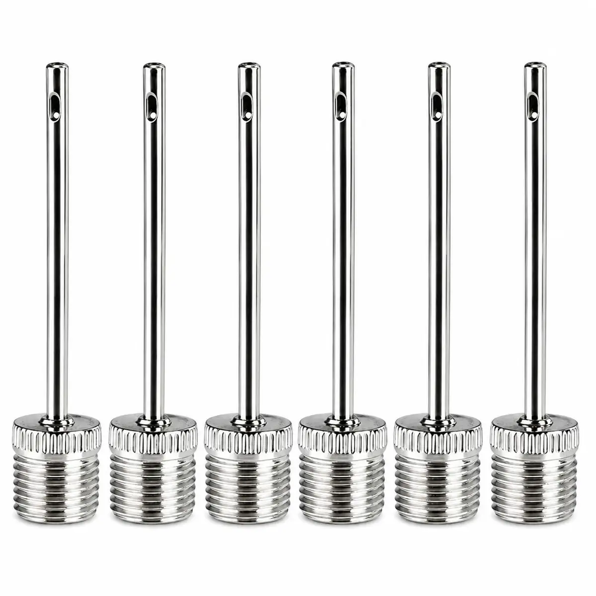 Conjunto 6 Bicos em Metal para Inflar Bola | Bicos para Bomba de Ar Manual e Elétrica | Inflador para Futebol, Vôlei, Basquete e Esportes