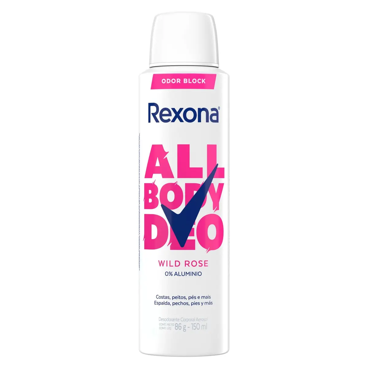 Desodorante Corporal Aerossol Rexona All Body, Wild Rose, 150ml