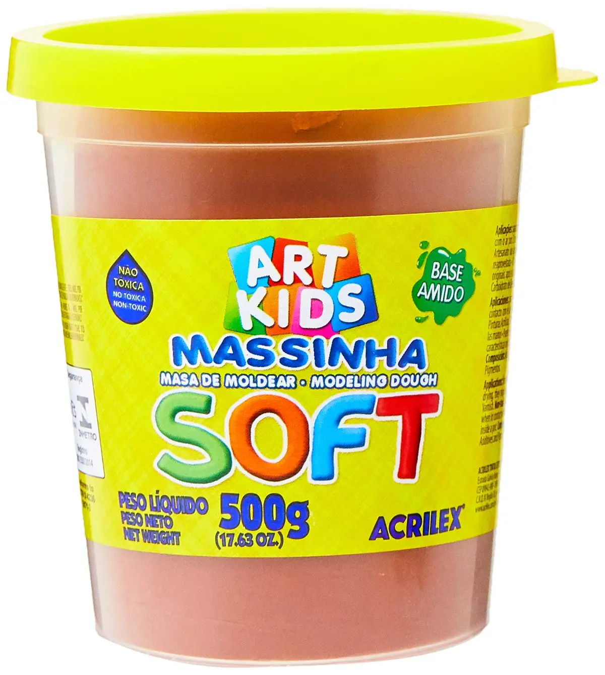 Acrilex Soft Massa de Modelar, Marrom (Chocolate), 500 g
