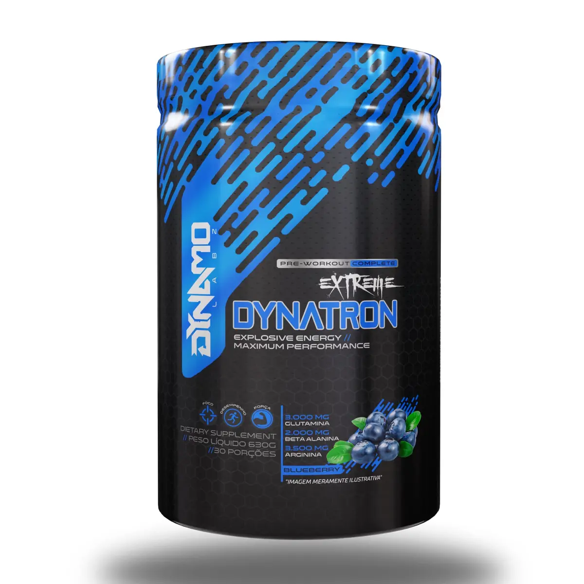 Dynatron Extrem 630g Pré Treino de Alta Performance Dynamo Labz (Normal, Blueberry) - 1