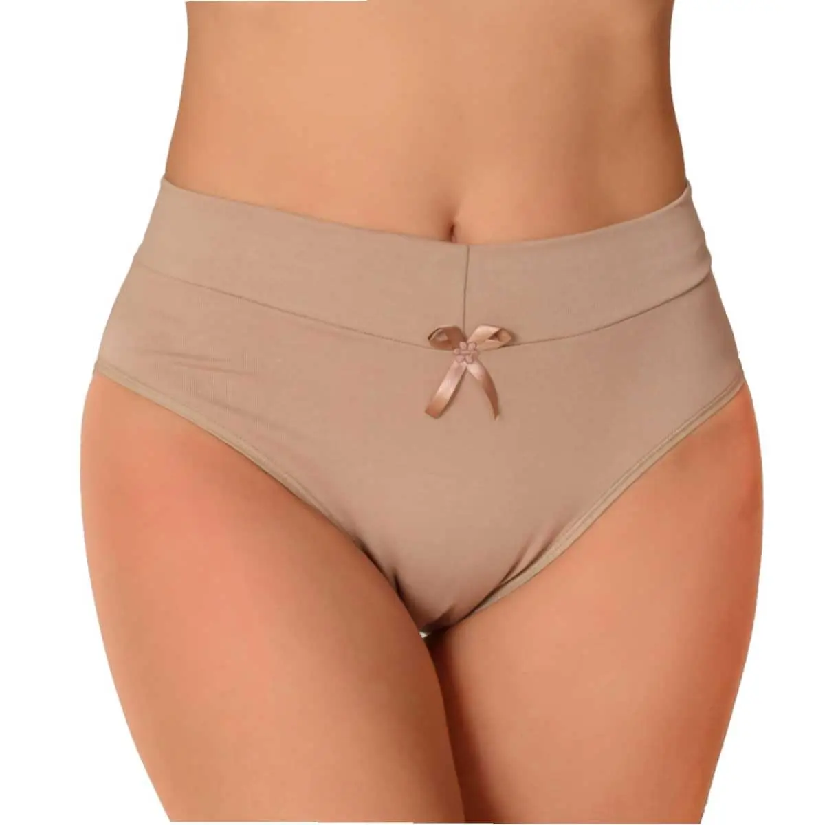 Kit 10 Calcinhas Cós Alto Duplo Lingerie Feminina de Algodão Cotton Macio Segura Barriga