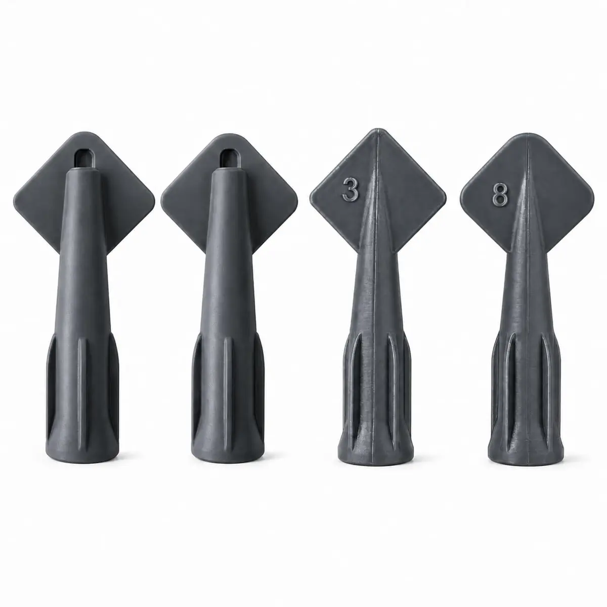 Kit 2 Bicos Aplicadores de Rejunte e Silicone Profissional para Cantos e Acabamentos, Modelos R3 e R8 - Prático, Limpo e Reutilizável - Cores Sortidas