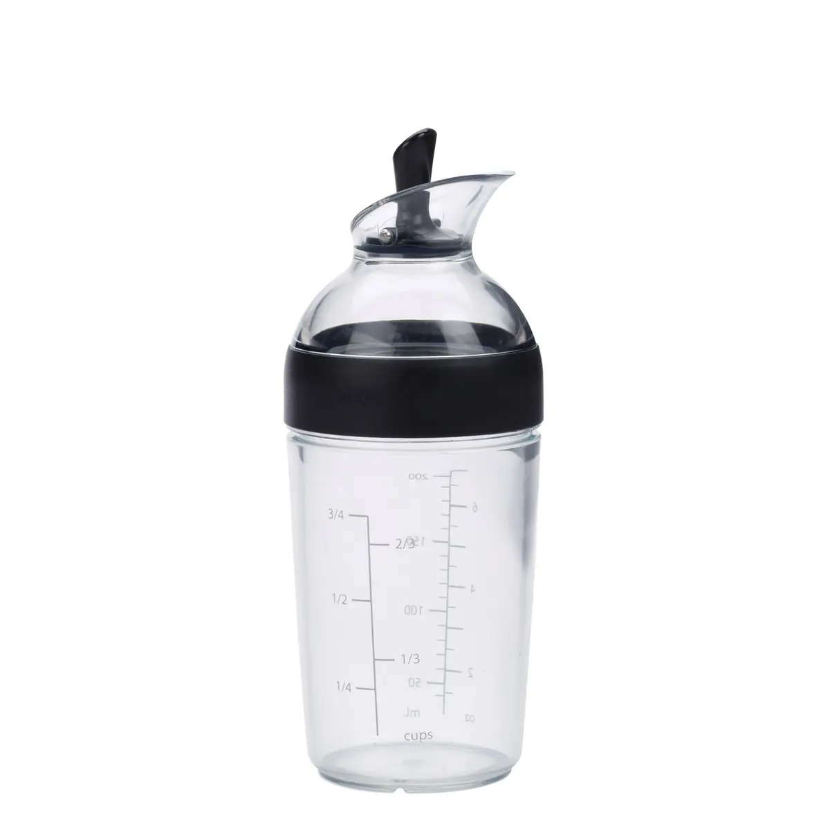 Oxo Misturador de Molho com Medidas, Plástico, Preto - 250 ml | OXO Recipiente para molho de salada Good Grips com marcações de medição