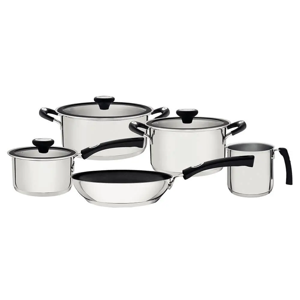 Jogo de Panelas Tramontina Solar Silicone em Aço Inox com Fundo Triplo 5 Peças