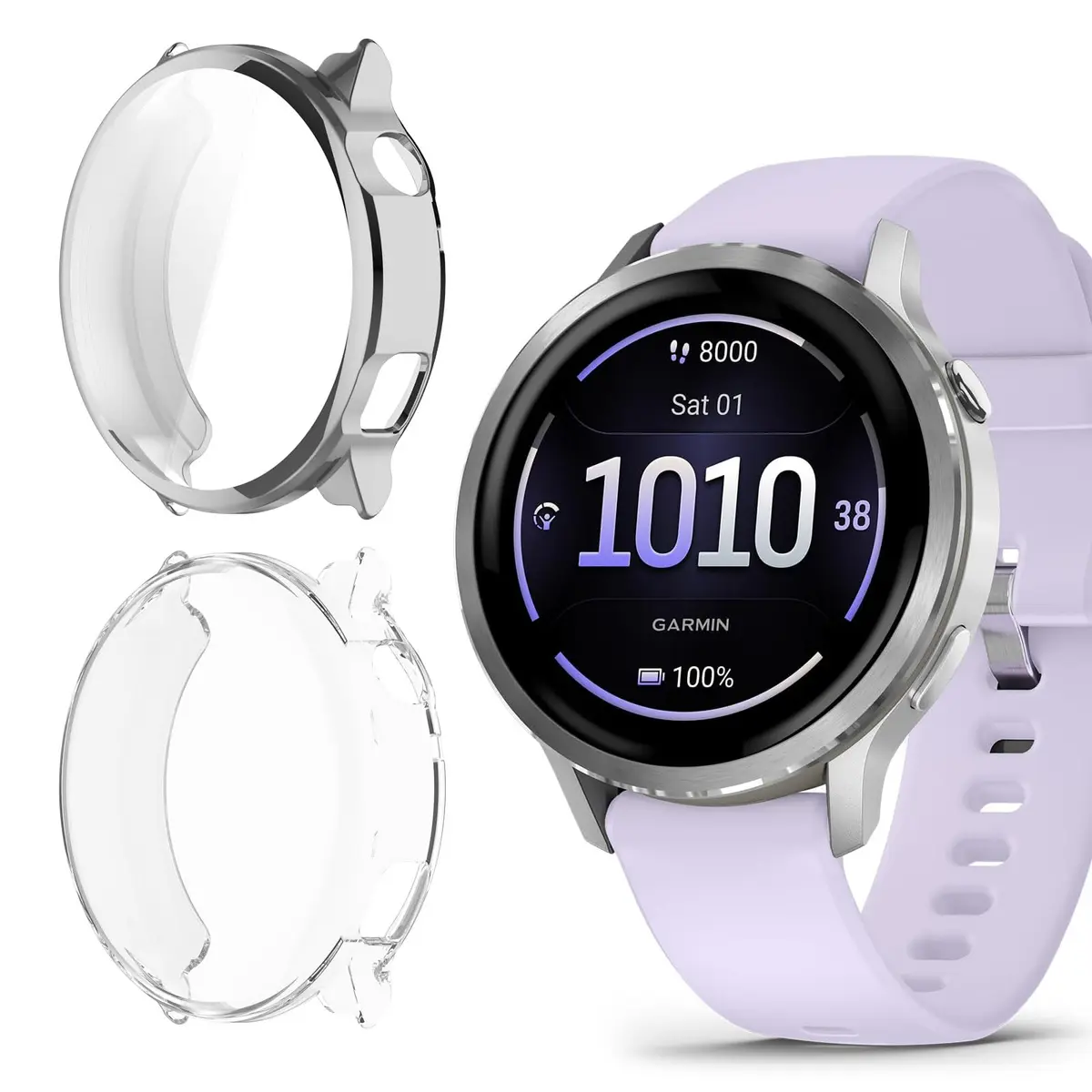 HAOZHI 2Peças Película Protetora Compatível com Garmin Venu 4 41mm 45mm | Capa Bumper Case de TPU para Venu 4 45mm 41mm,Protetor de Tela para Venu 4 41mm/45mm