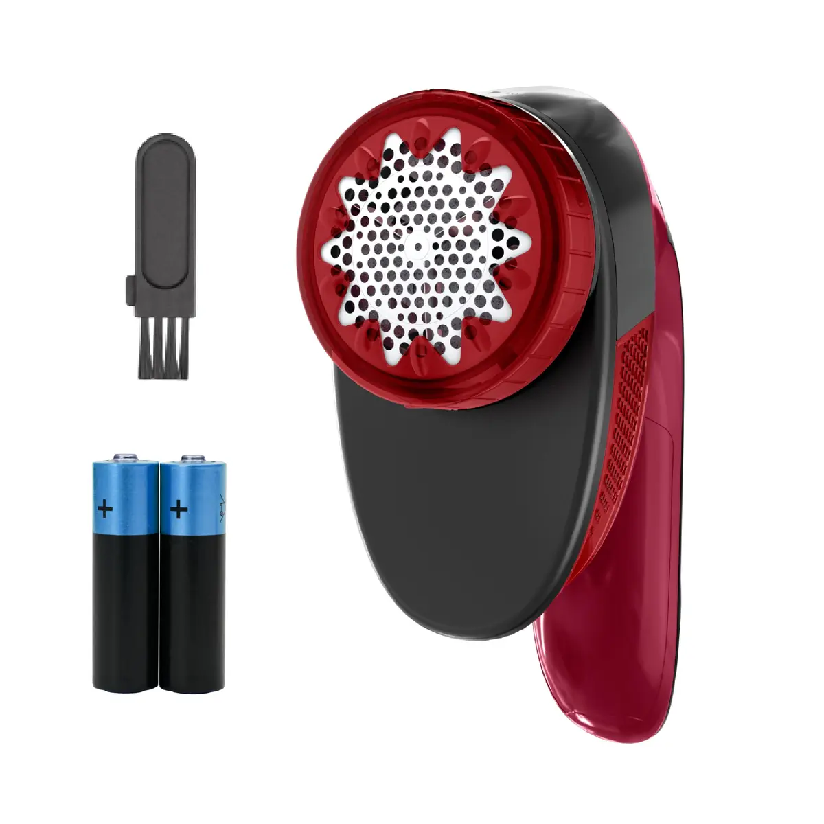 Papa Bolinhas e Fiapos Arno Vermelho e Preto PBVM, com manuseio ergonômico, ideal para todos os tecidos, 2 pilhas AA incluídas